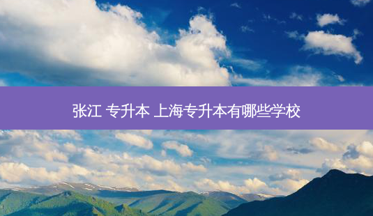 张江 专升本 上海专升本有哪些学校-第1张图片-天智网 张江 专升本 上海专升本有哪些学校-第1张图片-天智网