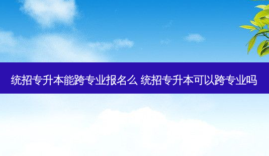 统招专升本能跨专业报名么 统招专升本可以跨专业吗-第1张图片-天智网 统招专升本能跨专业报名么 统招专升本可以跨专业吗-第1张图片-天智网