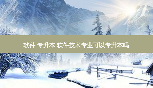软件 专升本 软件技术专业可以专升本吗-第1张图片-天智网 软件 专升本 软件技术专业可以专升本吗-第1张图片-天智网