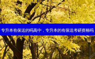 专升本有保送的吗高中，专升本的有保送考研资格吗