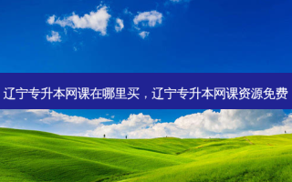 辽宁专升本网课在哪里买，辽宁专升本网课资源免费