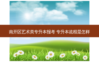 南开区艺术类专升本报考 专升本流程是怎样