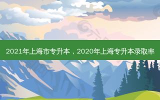 2021年上海市专升本，2020年上海专升本录取率