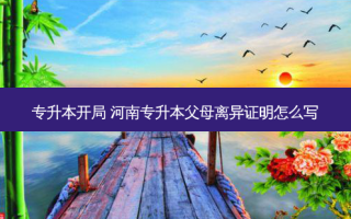 专升本开局 河南专升本父母离异证明怎么写