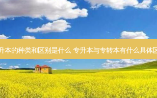 专升本的种类和区别是什么 专升本与专转本有什么具体区别