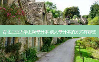西北工业大学上海专升本 成人专升本的方式有哪些