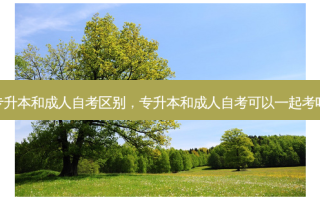 专升本和成人自考区别，专升本和成人自考可以一起考吗