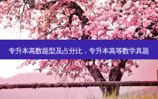 专升本高数题型及占分比，专升本高等数学真题